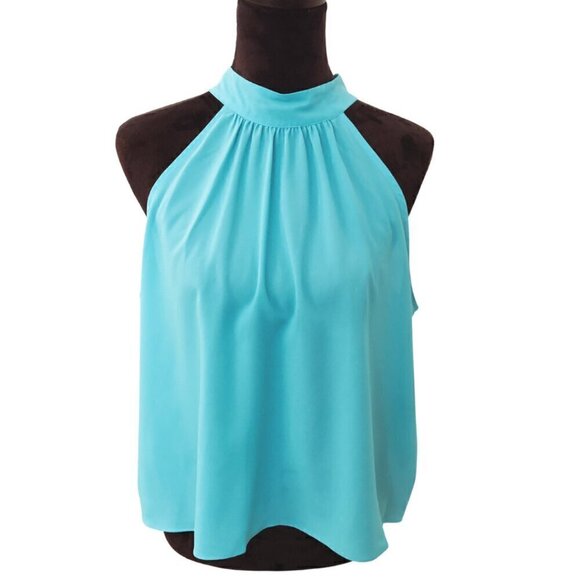 Chic Halter Blouse, Tie-Back Neck, Elegant Evening Top, Holiday Party - Picture 3 of 10